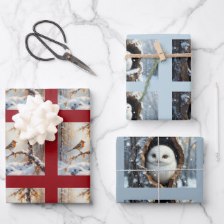 Hoja De Papel De Regalo Christmas wild bird collection