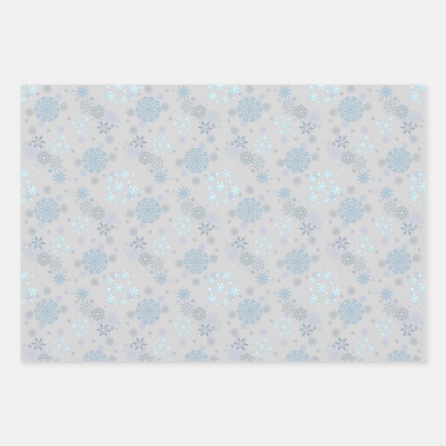 Hoja De Papel De Regalo Christmas Winter Hanukkah Snowflake design (Anverso)