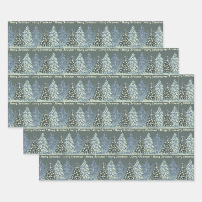 Hoja De Papel De Regalo Christmas Wrapping Paper -Forest in Winter (Set)