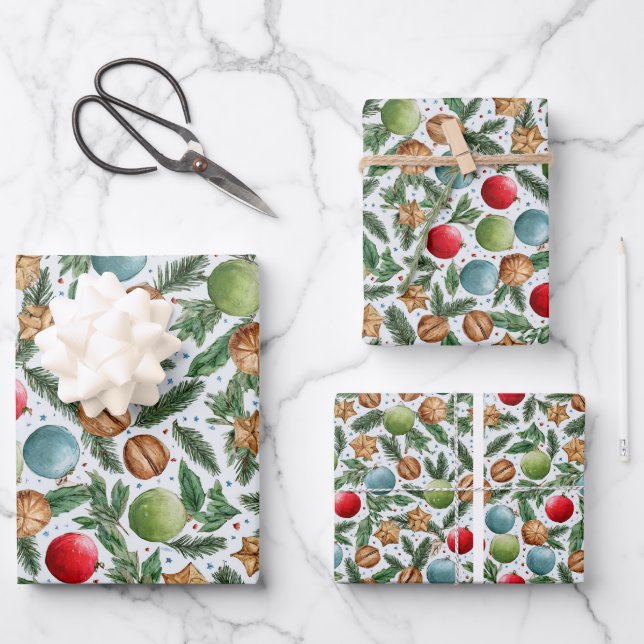 Hoja De Papel De Regalo Christmas Wrapping Paper Sheet Set (Anverso)