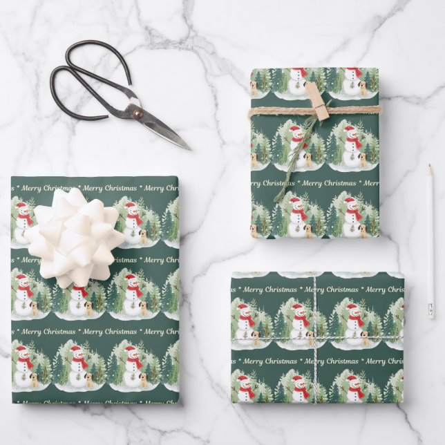 Hoja De Papel De Regalo Christmas Wrapping Paper - Snowman  (Anverso)