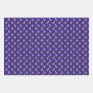 Hoja De Papel De Regalo Christmas Wrapping Paper with Purple Baubles