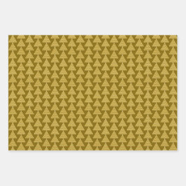 Hoja De Papel De Regalo Christmas Wrapping Papers – Golden & Green Trees