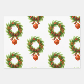Hoja De Papel De Regalo Christmas wreath wrapping paper sheets