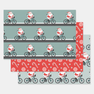 Hoja De Papel De Regalo Ciclismo Ciclista Navidad