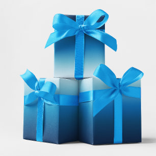 Hoja De Papel De Regalo Cielo Azur a Ombre Azul Océano