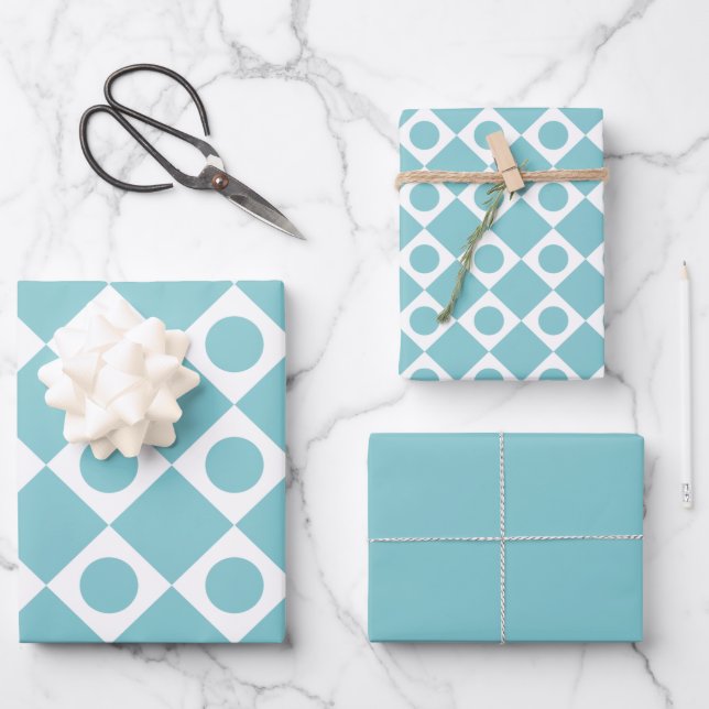 Hoja De Papel De Regalo Cielo de Mod Retro 60 (Anverso)