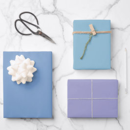 Hoja De Papel De Regalo Cielo de Pastel Liso Campana Azul Tonos 3