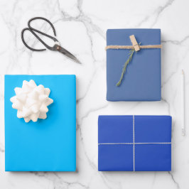 Hoja De Papel De Regalo Cielos Llenos de Azul Cerúleo en 3 Tonos