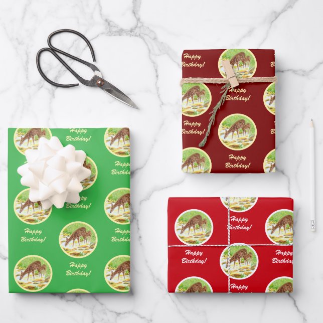 Hoja De Papel De Regalo Cierva y cervatillo (Anverso)