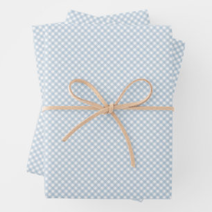 Hoja De Papel De Regalo Cigarrito azul gingham simple
