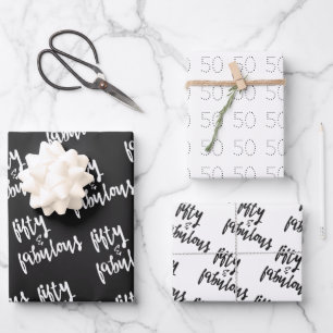 Hoja De Papel De Regalo Cincuenta y fabuloso - cumpleaños número 50 dive