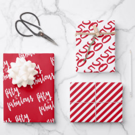 Hoja De Papel De Regalo Cincuenta y fabuloso - Fun Red 50 cumpleaños