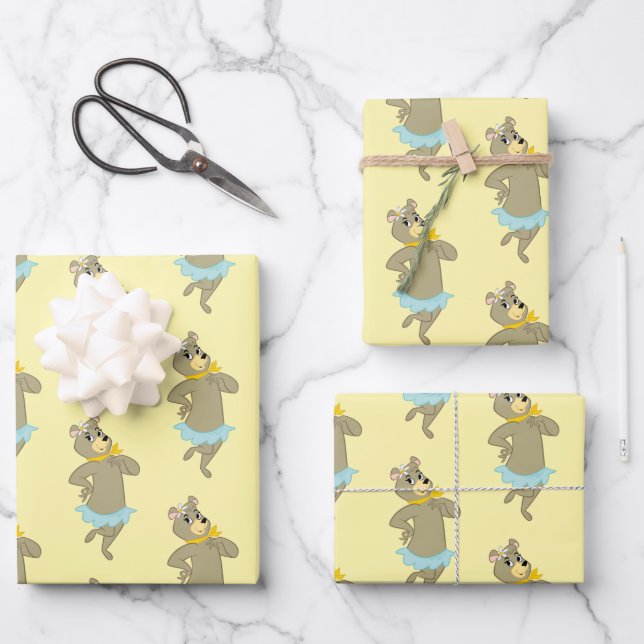 Hoja De Papel De Regalo Cindy Bear Playful Pose (Anverso)