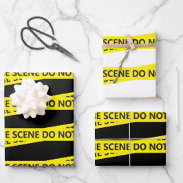 Hoja De Papel De Regalo Cinta de escena del crimen de la policía