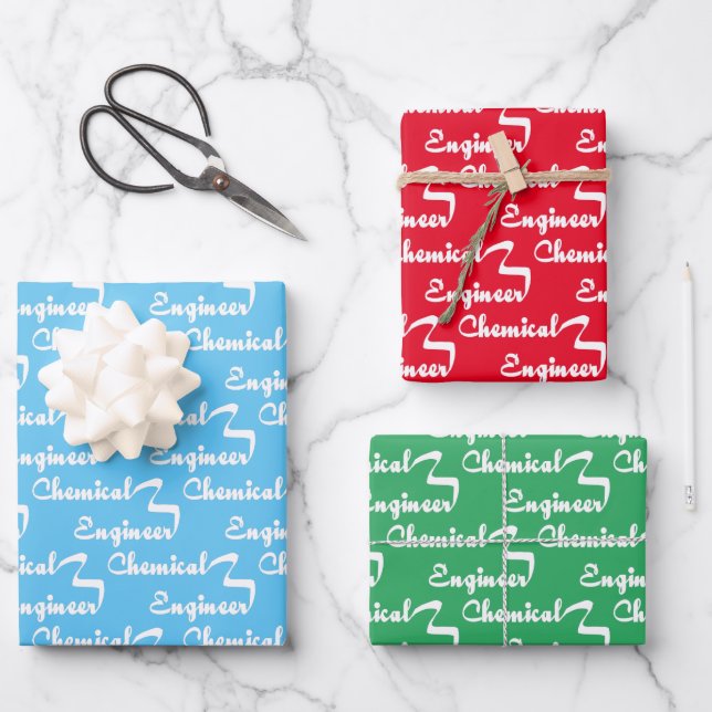 Hoja De Papel De Regalo Cinta de ingeniero químico (Anverso)
