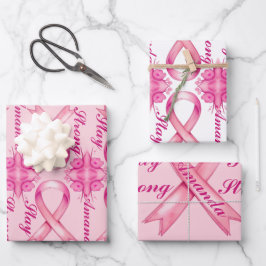 Hoja De Papel De Regalo Cinta rosa del cáncer de mama