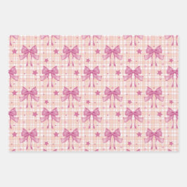 Hoja De Papel De Regalo Cintas y estrellas de plástico vintage