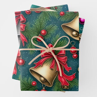 Hoja De Papel De Regalo Cinturones de Navidades retro y caprichosos