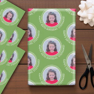 Hoja De Papel De Regalo Circle One Photo Happy Birthday Greet - Colores