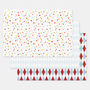 Hoja De Papel De Regalo Circo de Niños Retro