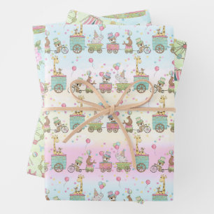 Hoja De Papel De Regalo Circo Pastel Baby