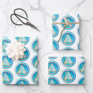 Hoja De Papel De Regalo Círculo de recuperación Sober Triángulo Cristalino