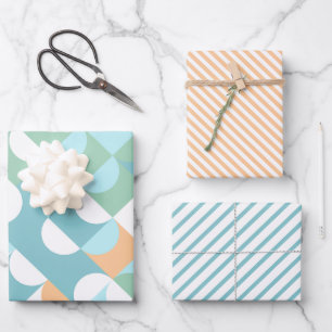 Hoja De Papel De Regalo Círculos Arte Patrón Verde Azul Turquesa Claro Chi
