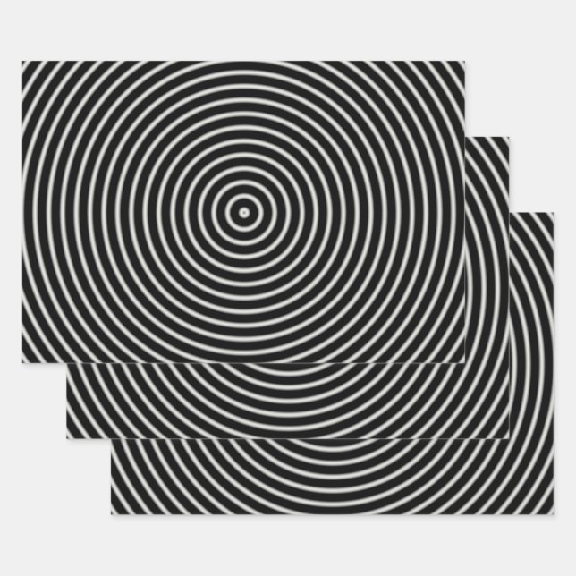 Hoja De Papel De Regalo Círculos blancos y negros (Set)