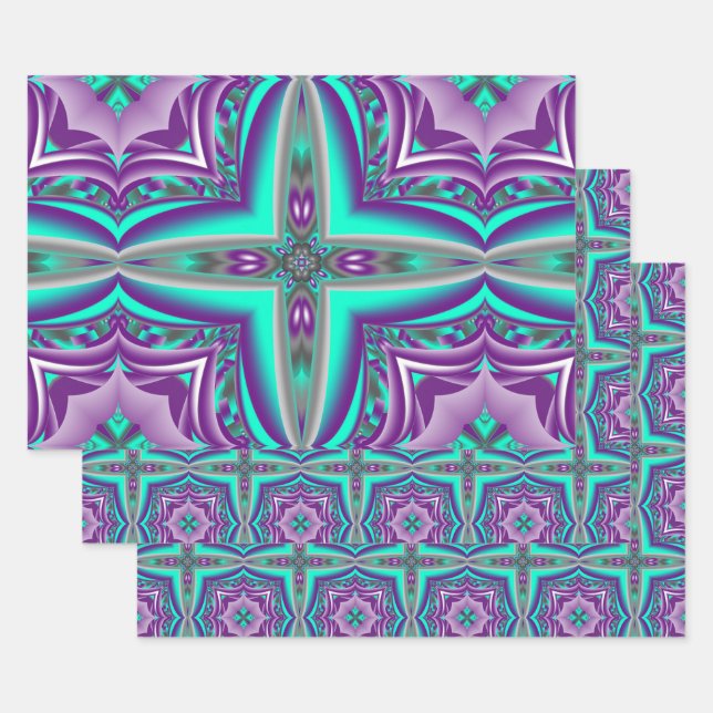 Hoja De Papel De Regalo Círculos Concéntricos Lanzados Al Punto Resumen (Set)