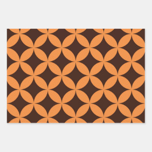 Hoja De Papel De Regalo Círculos geométricos modernos de mediados de siglo
