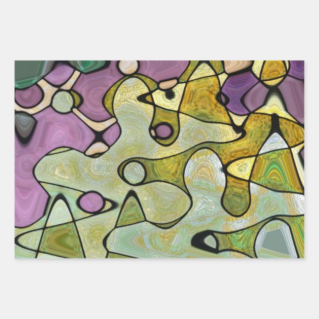 Hoja De Papel De Regalo Círculos luminosos, abstractos, modestos, alegres  (Anverso)