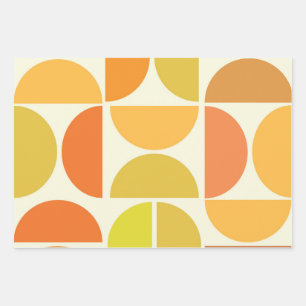 Hoja De Papel De Regalo Círculos modernos abstractos de mediados de siglo