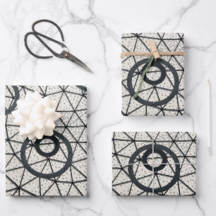 Hoja De Papel De Regalo Círculos negros y blancos