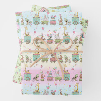 Hoja De Papel De Regalo Circus Pastel Baby
