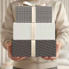 Hoja De Papel De Regalo Cita del patrón árabe Eid Mubarak Cute Estrella Ne