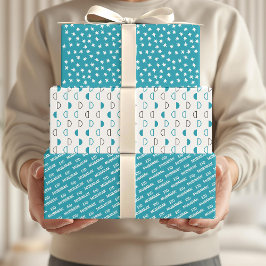 Hoja De Papel De Regalo Cita del patrón de estrella de la luna azul para n