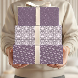 Hoja De Papel De Regalo Cita del patrón de estrella de la luna púrpura de