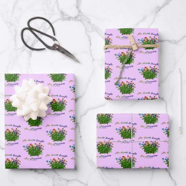 Hoja De Papel De Regalo Cita Inspiradora de Earth Laughs Flowers (Anverso)