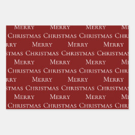 Hoja De Papel De Regalo Cita Verde Rojo Feliz Navidad