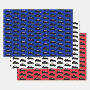 Hoja De Papel De Regalo Citroen 2 CV Rojo blanco azul