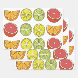 Hoja De Papel De Regalo Citrus Fruit Garden Fiesta