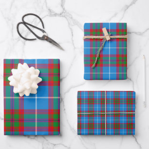Hoja De Papel De Regalo Ciudad de Edimburgo Tartán Plaid Blue Red Purple