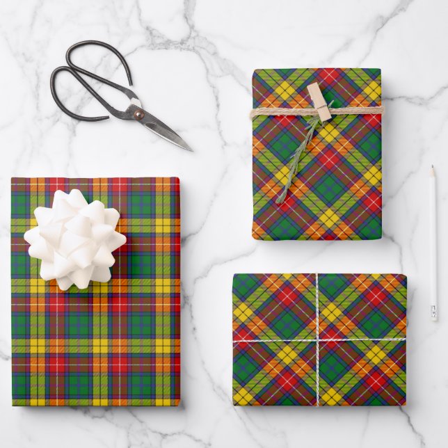 Hoja De Papel De Regalo Clan Buchanan Tartan (Anverso)