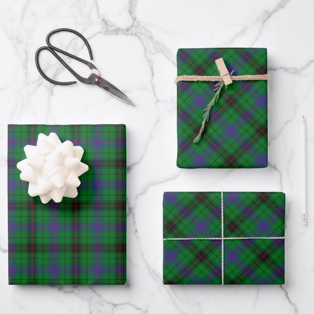 Hoja De Papel De Regalo Clan Davidson Tartan (Anverso)