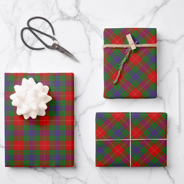 Hoja De Papel De Regalo Clan Fraser Tartan Wrapping Paper Sheets (Anverso)