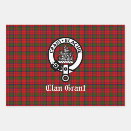 Hoja De Papel De Regalo Clan Grant Escudo Badge y Tartán