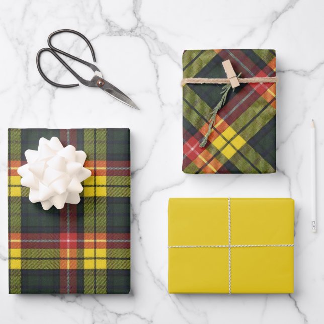 Hoja De Papel De Regalo Clan Tartán Buchanan (Anverso)