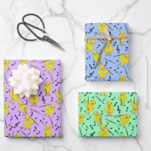Hoja De Papel De Regalo Clarinet Chick Clarinets Music Notes Wrapping
