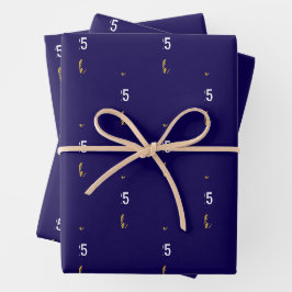 Hoja De Papel De Regalo Clase de 2025 Nombre del graduado Oro Blanco Azul